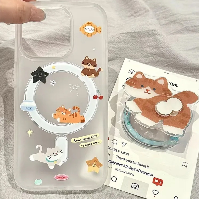 Phone Cases Quirky - Semplice cartone animato divertente gatto carino