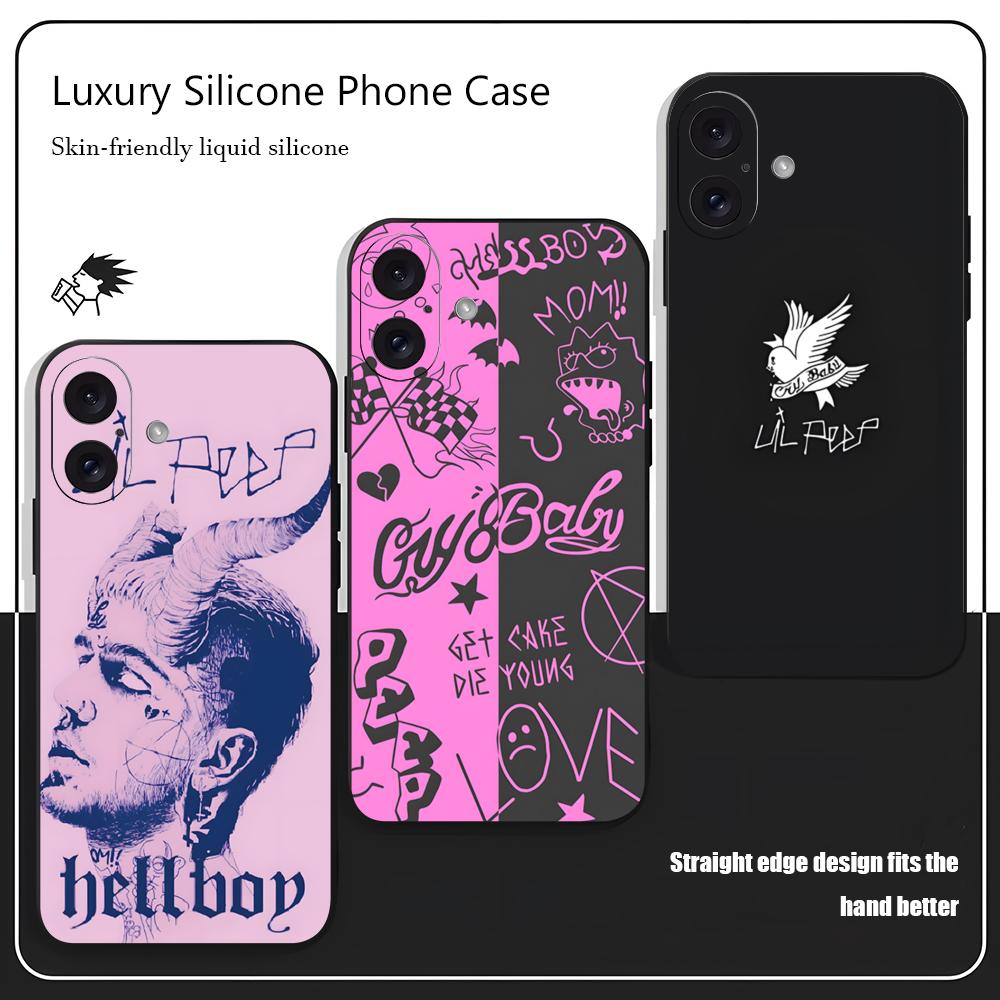 Phone Cases Xr Iphone - Cover Morbida Nera Antiurto L-Lil Peep