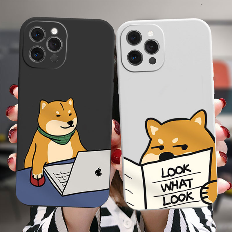 Phone Cases Quirky - Divertente Lavoro Lettura Shiba Inu Opaco