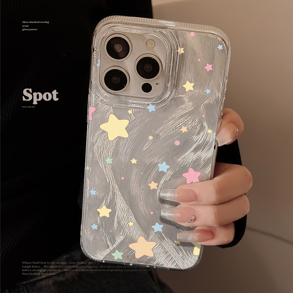 Phone Cases Hard - Cover Rigida Colorata con Stelle Macaron