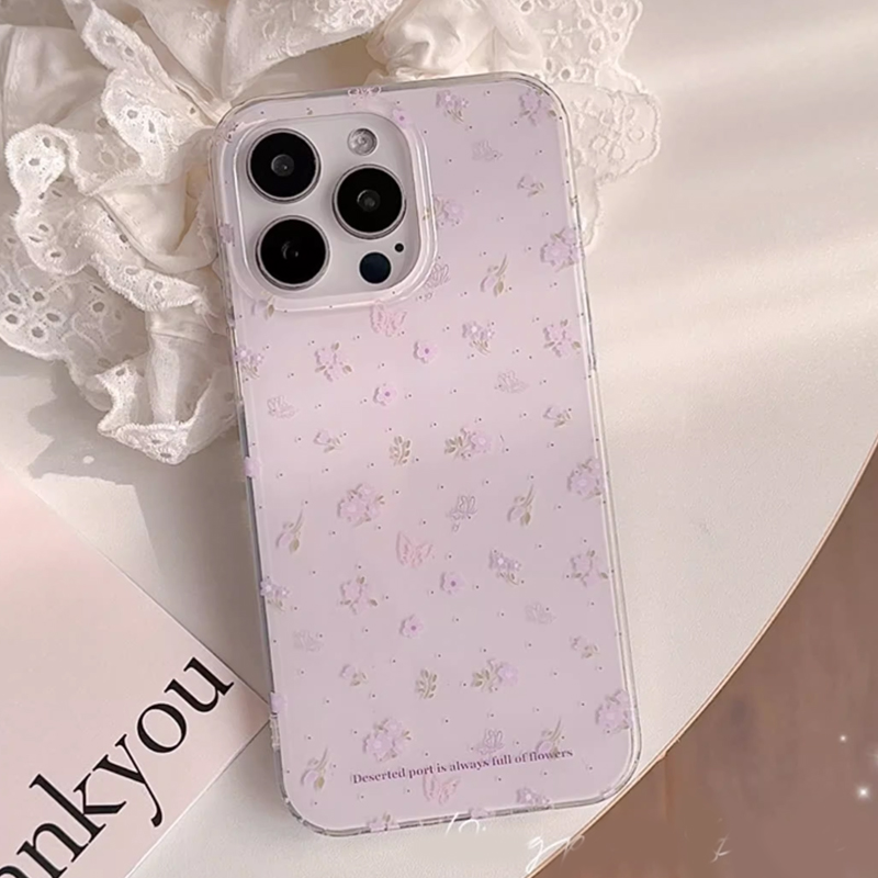 Ins Coreano Viola Floreale Gua - Phone Cases Purple recensione e prezzo