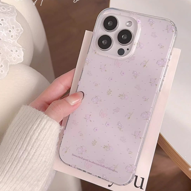 Ins Coreano Viola Floreale Gua - Phone Cases Purple recensione e prezzo