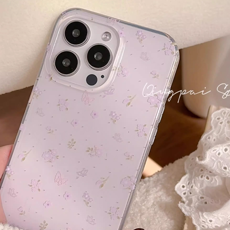 Ins Coreano Viola Floreale Gua - Phone Cases Purple recensione e prezzo